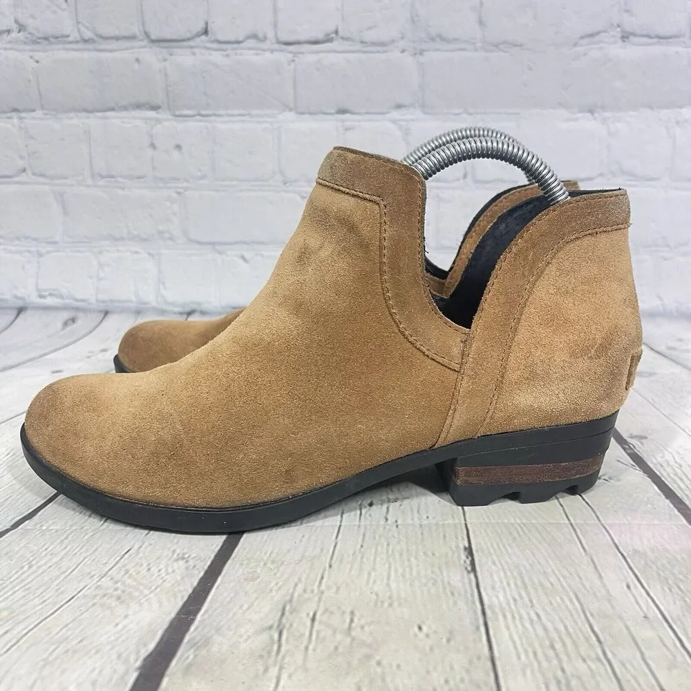 Sorel Ankle Booties Women Size 10 Lolla Brown Suede Leather Waterproof Cut Out - Picture 7 of 13